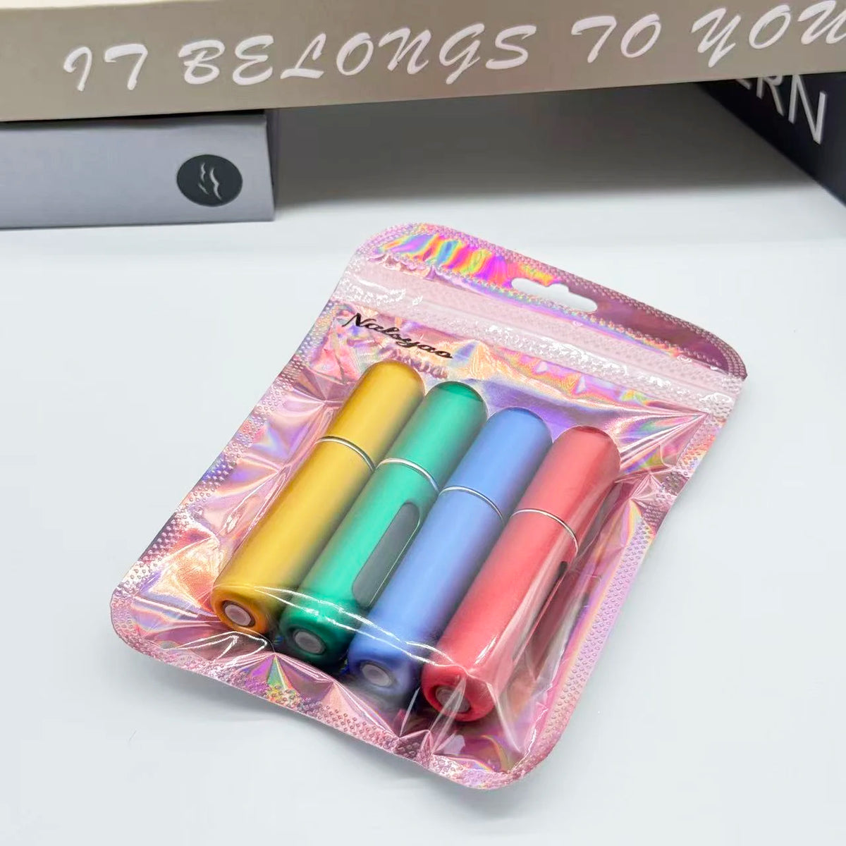 Refillable perfume atomizer 4-pack full set view