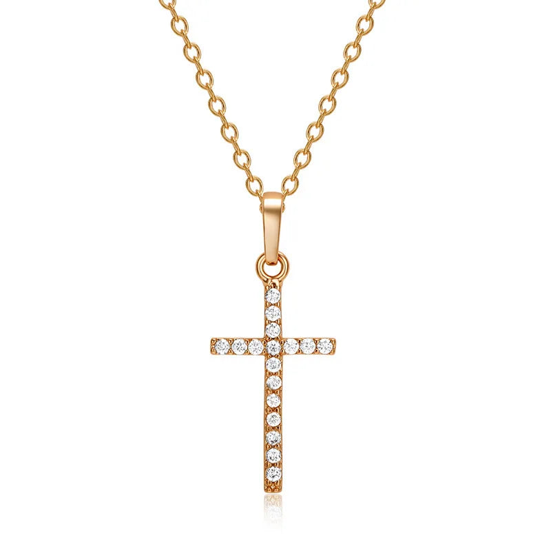 Zircon cross pendant necklace pendant close-up