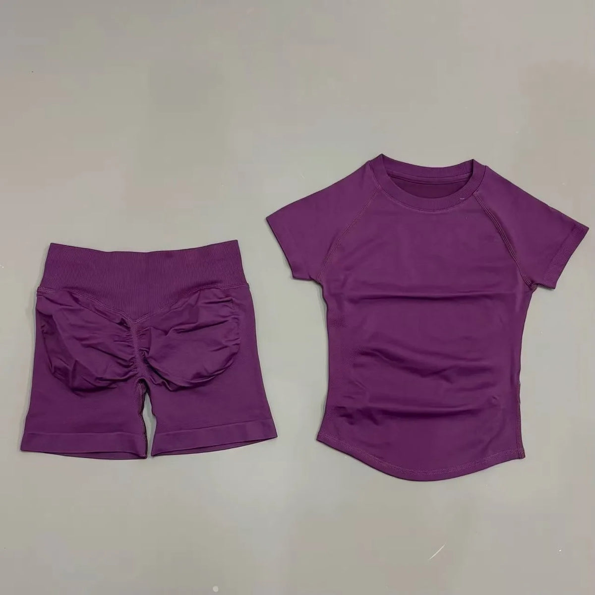 Seamless yoga workout set wine full outfit