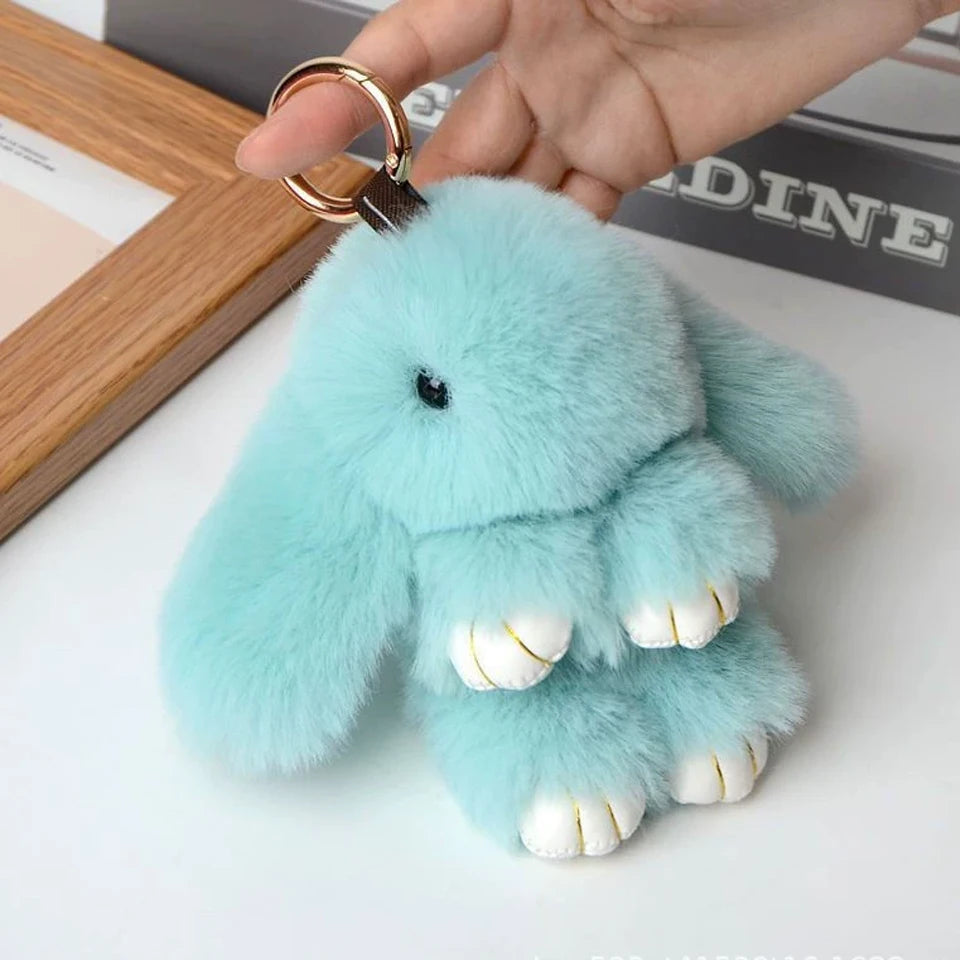 Pom keychain bag charm pink color option