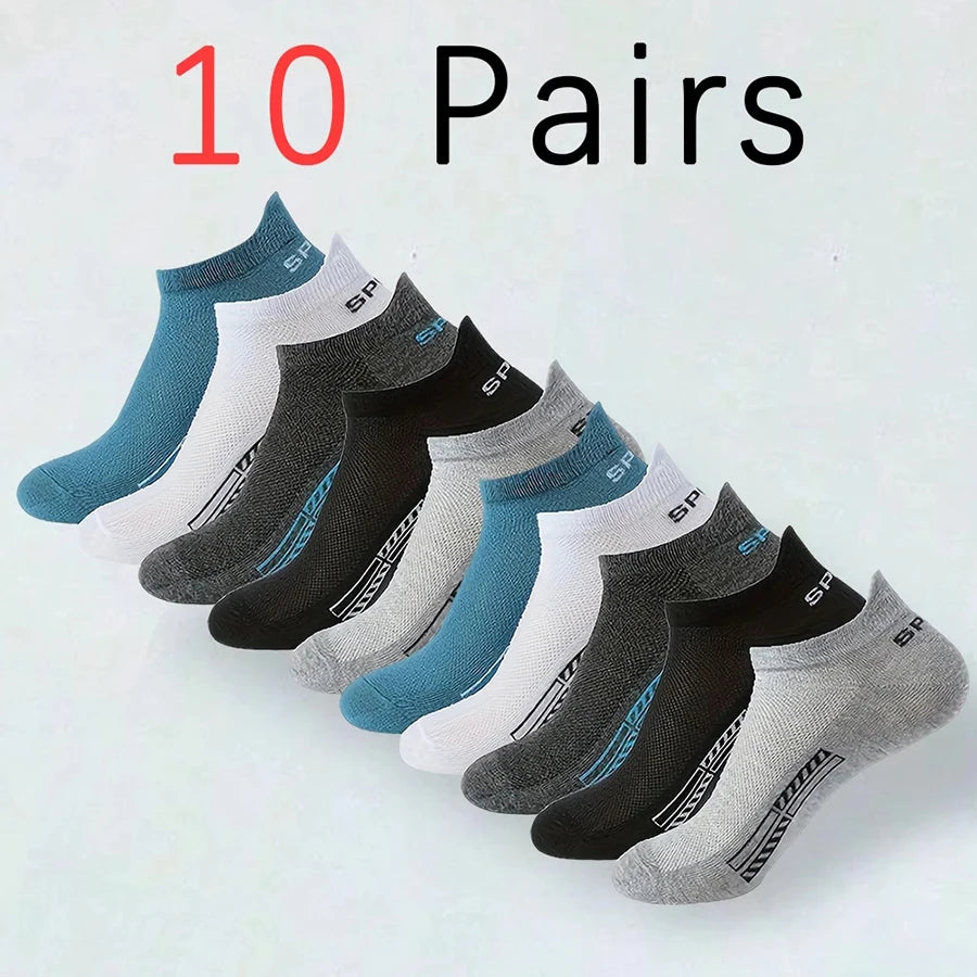 Men's casual boat socks worn in shoe