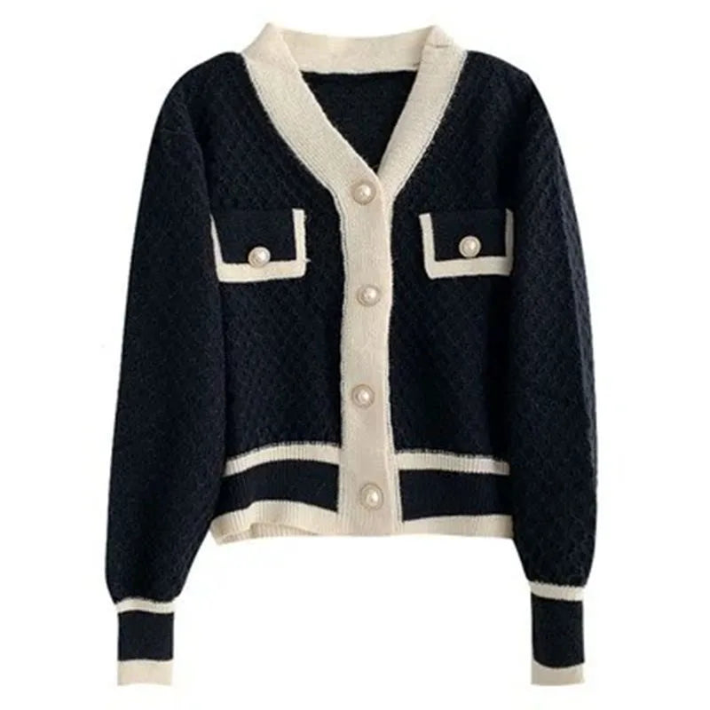 Oversized knit cardigan black color option