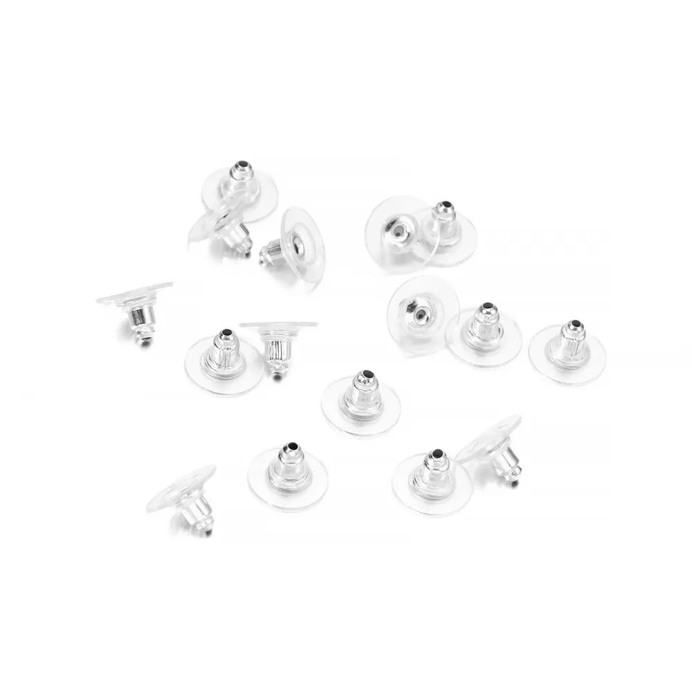 Rubber earring backs attached to earring post