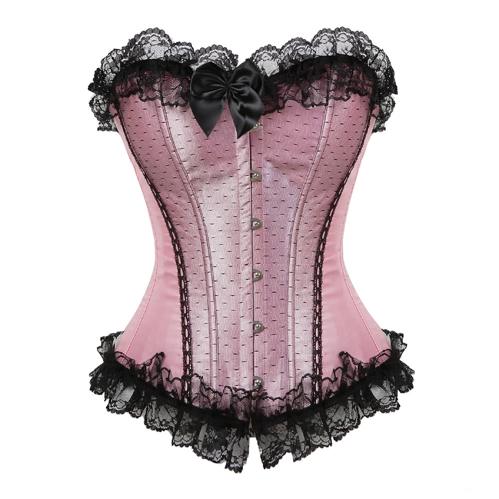 Lace-up floral corset top worn styled outfit