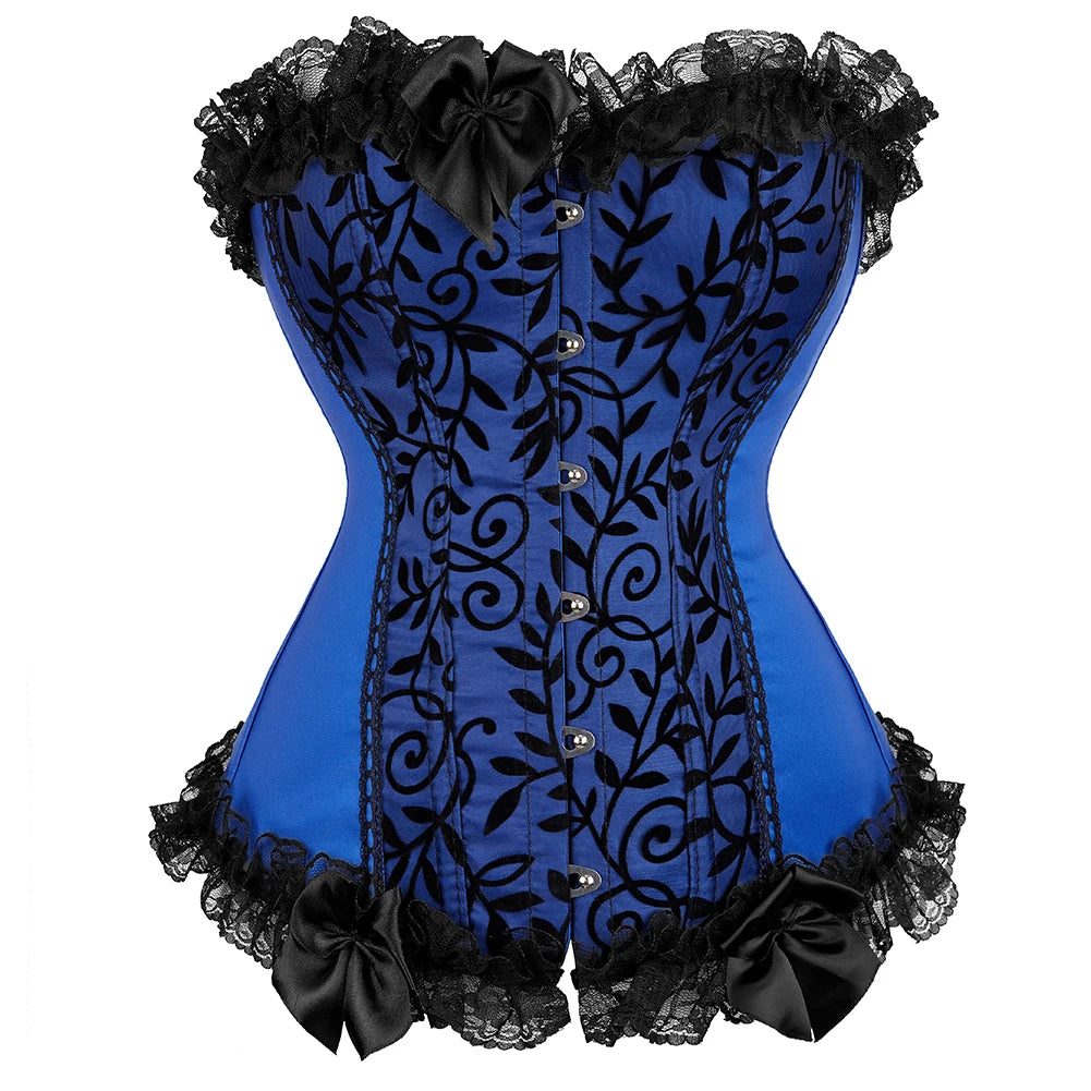 Lace-up floral corset top worn styled outfit