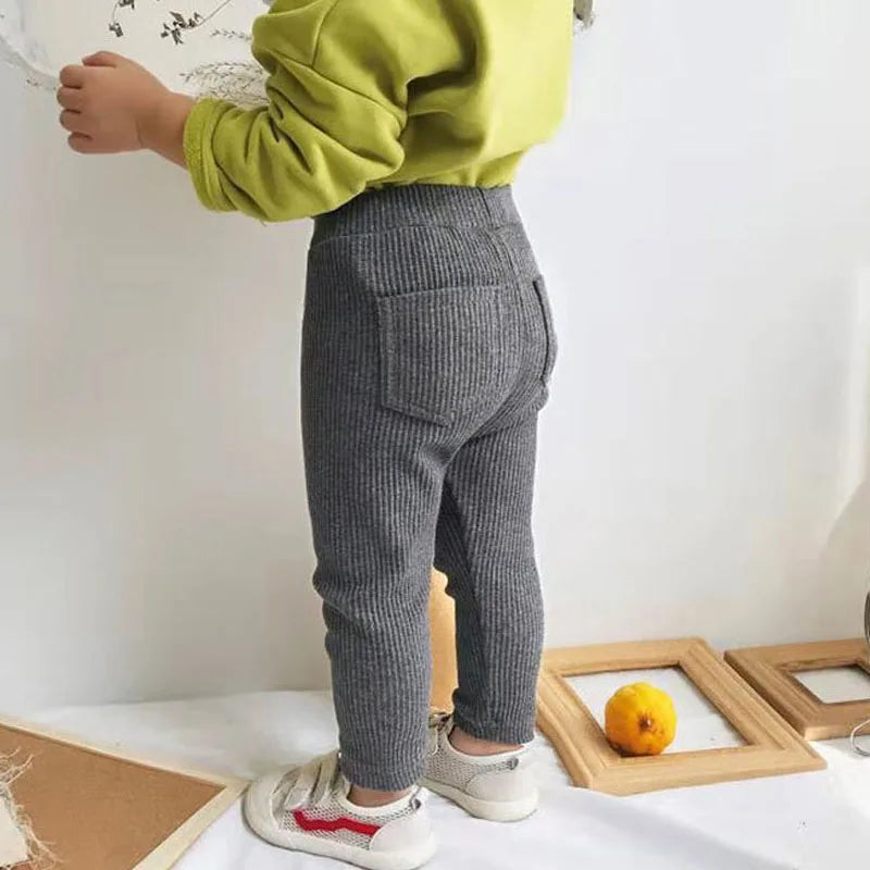 Kids cotton leggings khaki color option
