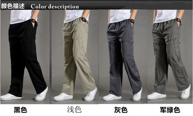 Cotton cargo pants front view taupe