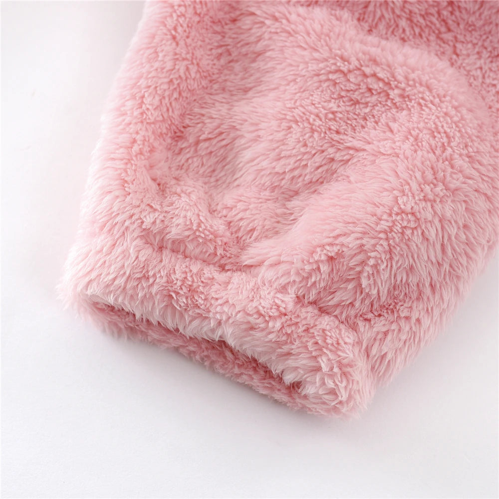 Unisex plush coral fleece pajama pants worn loungewear