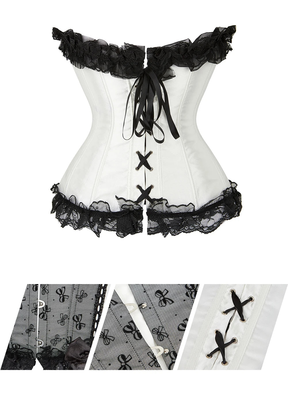 Lace-up floral corset top worn styled outfit