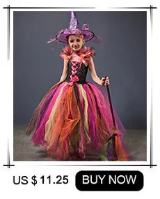 Girls witch Halloween costume worn by child