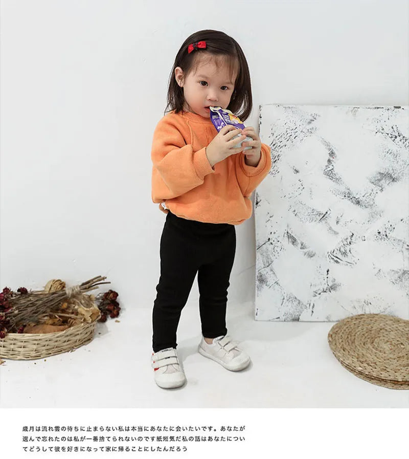 Kids cotton leggings khaki color option