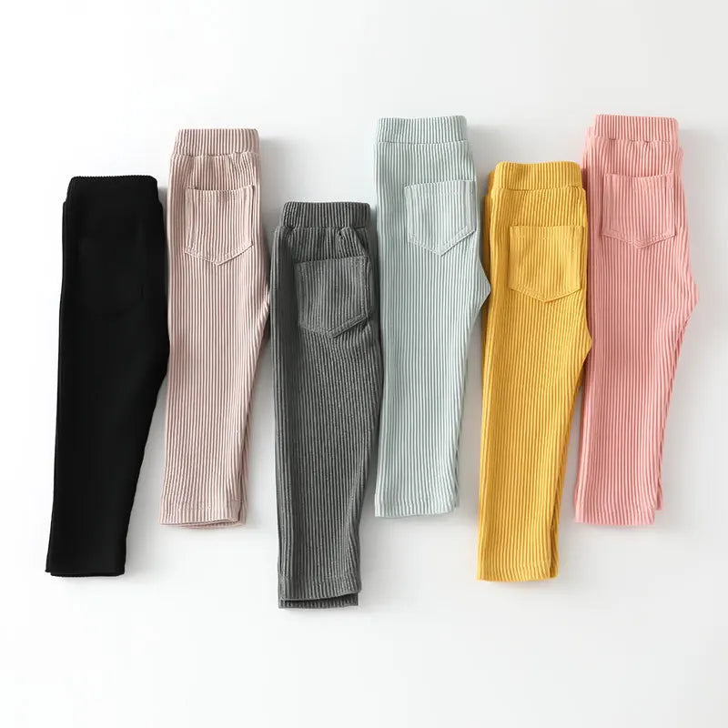 Kids cotton leggings khaki color option