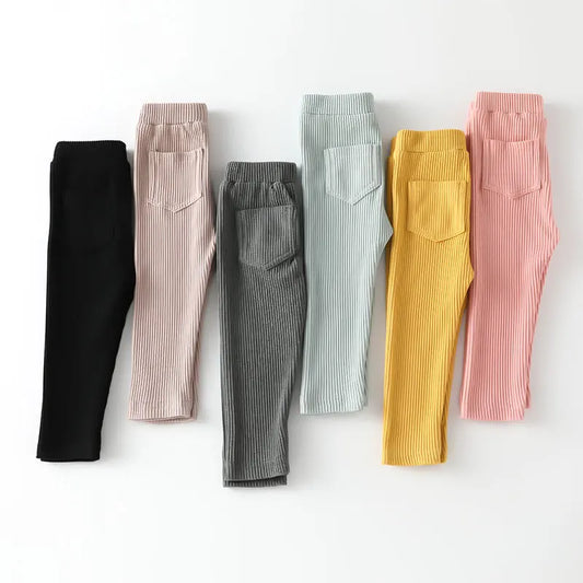 Kids cotton leggings khaki color option