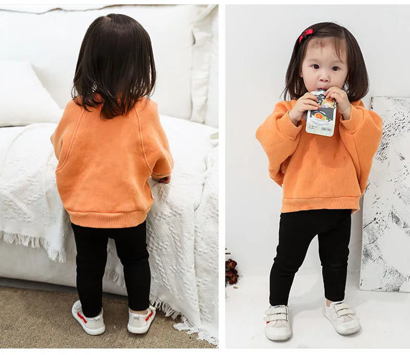 Kids cotton leggings khaki color option