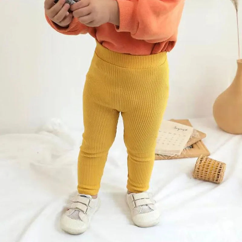 Kids cotton leggings khaki color option
