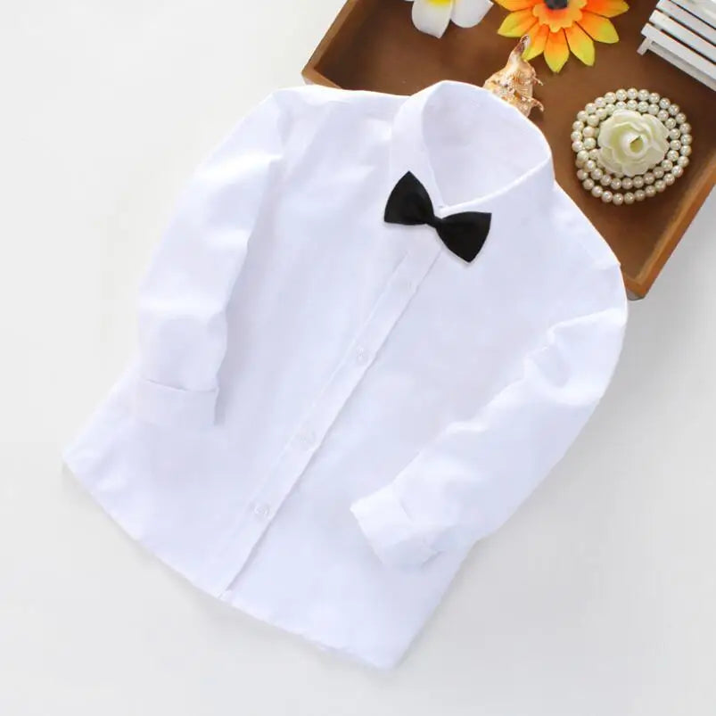 Boys school uniform shirt fabric close-up