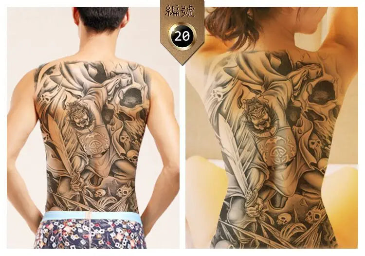 Large temporary tattoo sticker applied on arm