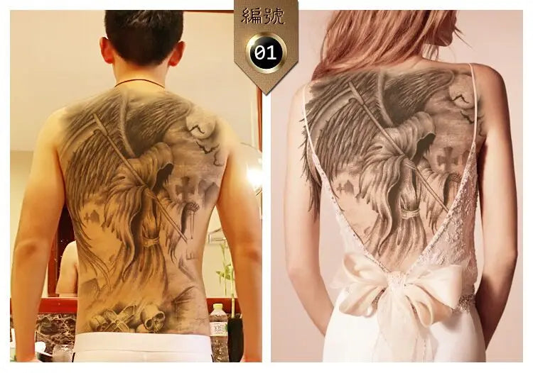 Large Temporary Tattoo Sticker Waterproof Geometric Design