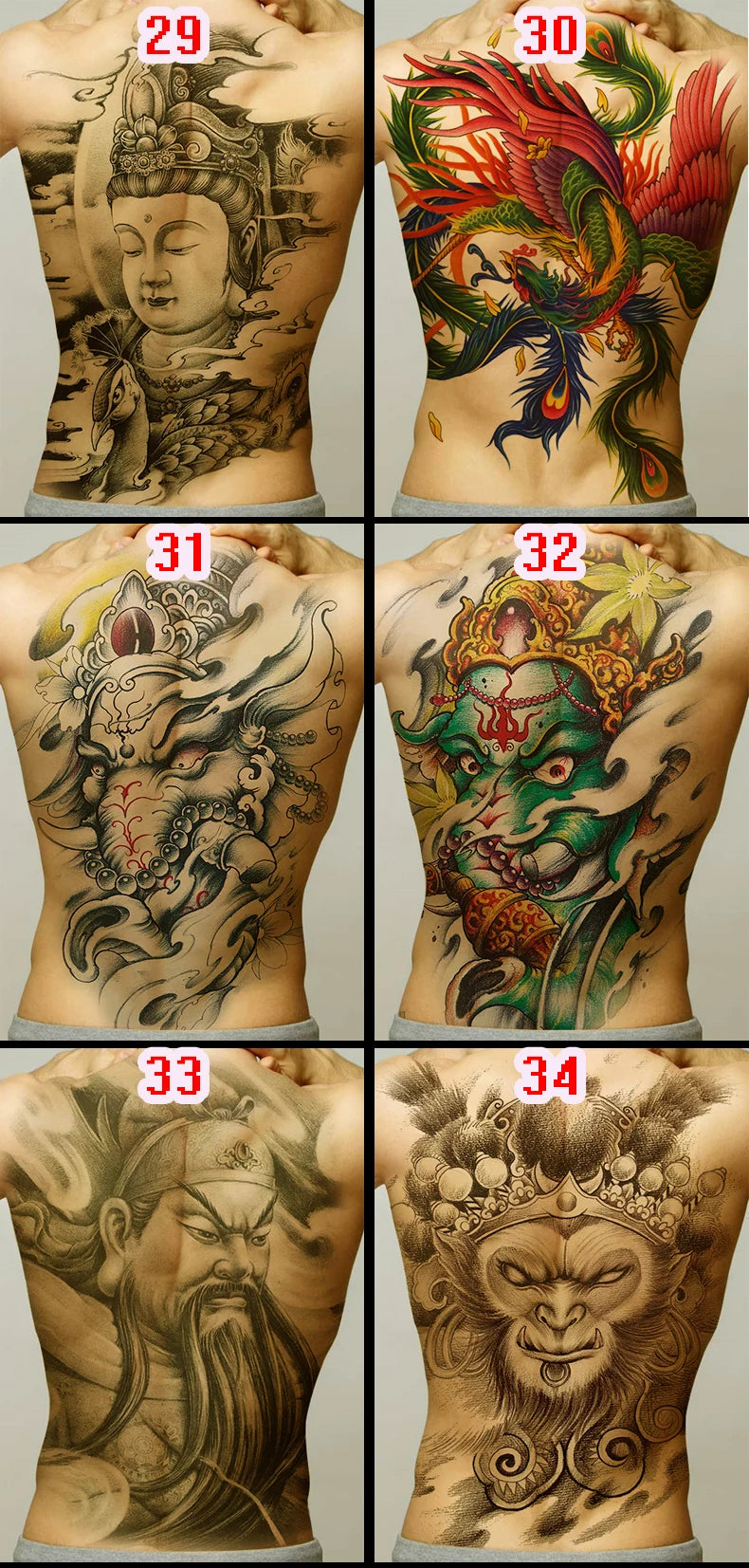 Large temporary tattoo sticker applied on arm