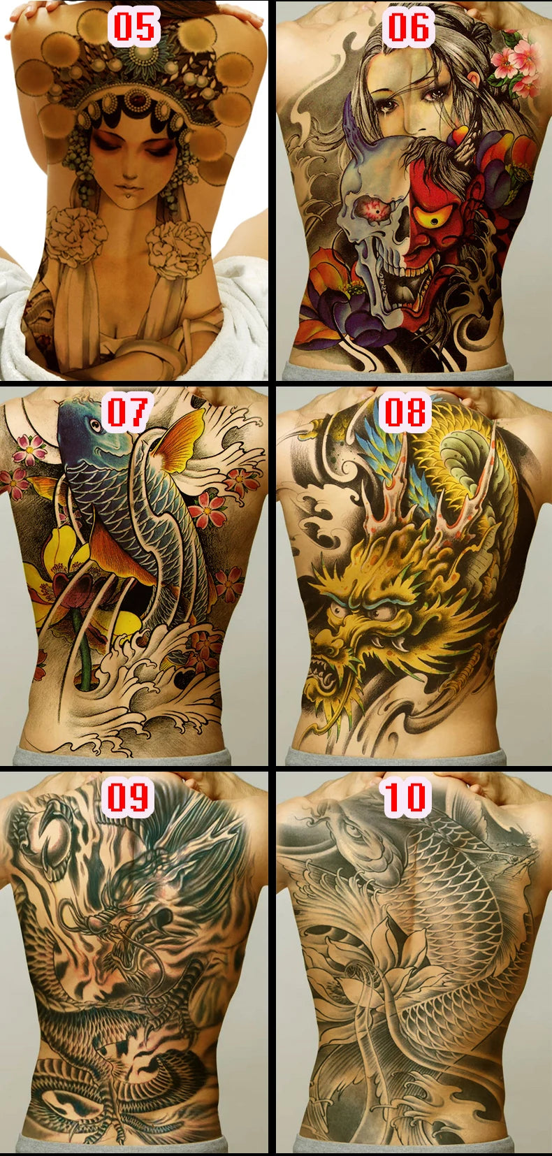 Large temporary tattoo sticker applied on arm