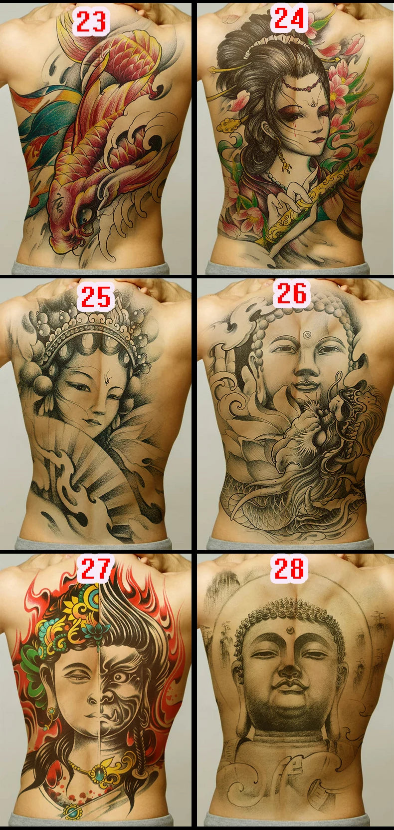 Large temporary tattoo sticker applied on arm