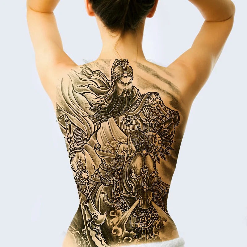 Large temporary tattoo sticker applied on arm