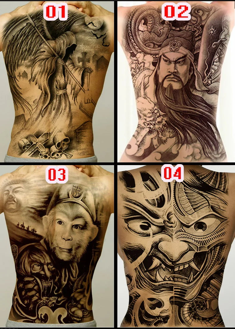 Large temporary tattoo sticker applied on arm