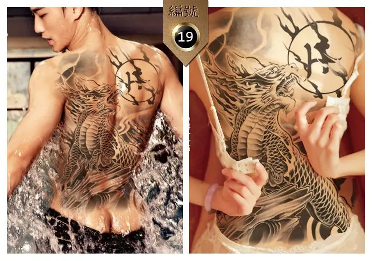 Large Temporary Tattoo Sticker Waterproof Geometric Design