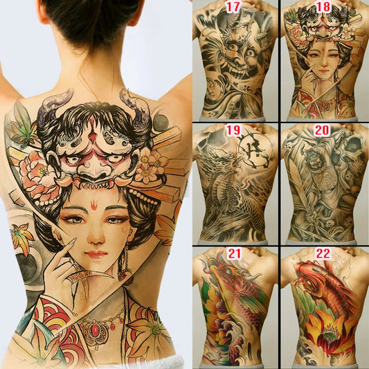 Large temporary tattoo sticker applied on arm