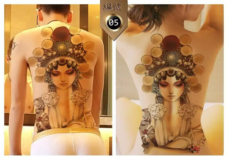 Large Temporary Tattoo Sticker Waterproof Geometric Design