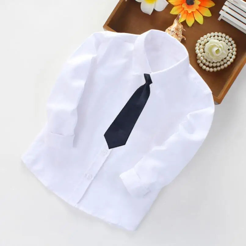 Boys school uniform shirt fabric close-up