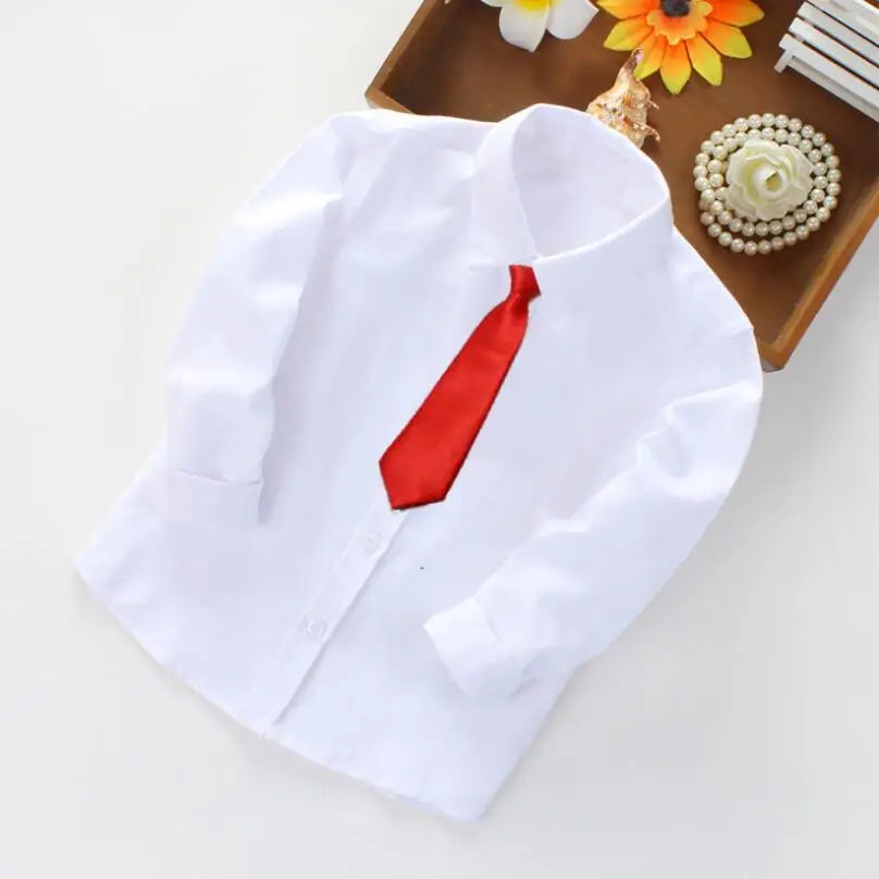 Boys school uniform shirt fabric close-up