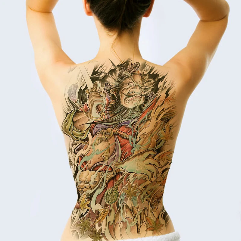 Large temporary tattoo sticker applied on arm