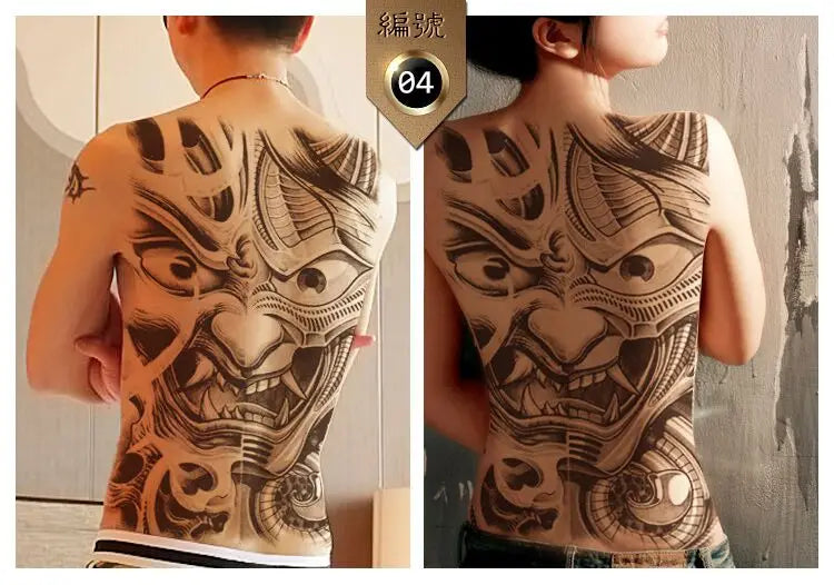 Large temporary tattoo sticker applied on arm