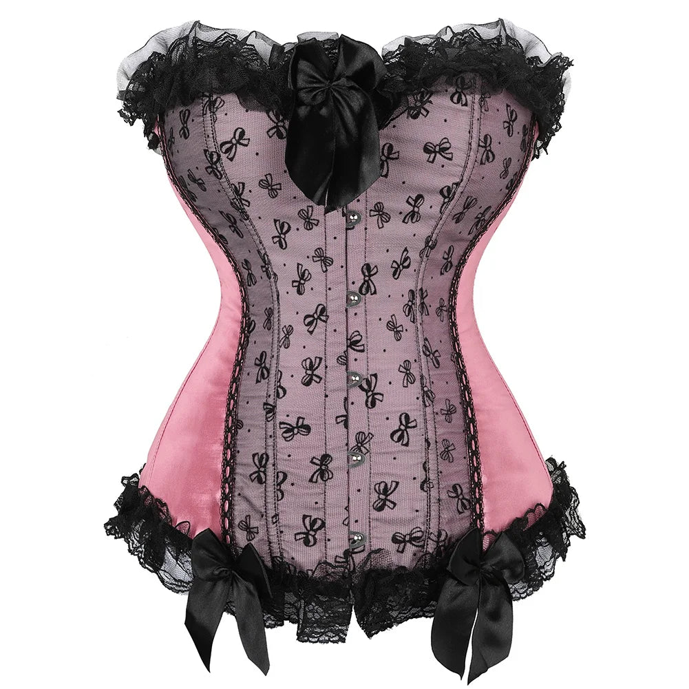 Lace-up floral corset top worn styled outfit