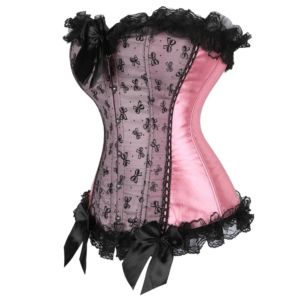 Lace-up floral corset top worn styled outfit