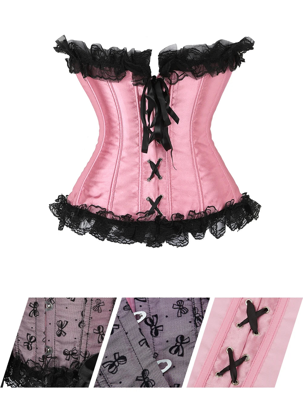 Lace-up floral corset top worn styled outfit
