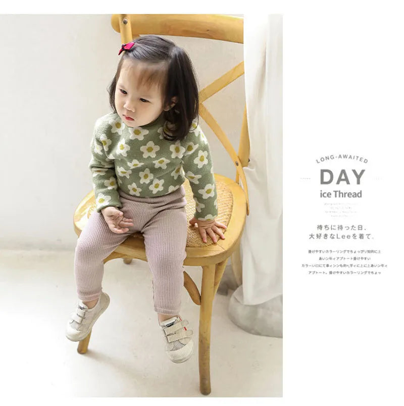 Kids cotton leggings khaki color option