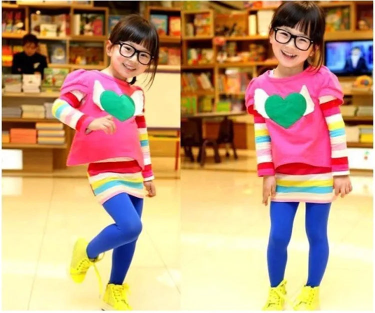 Girls ballet tights worn on child