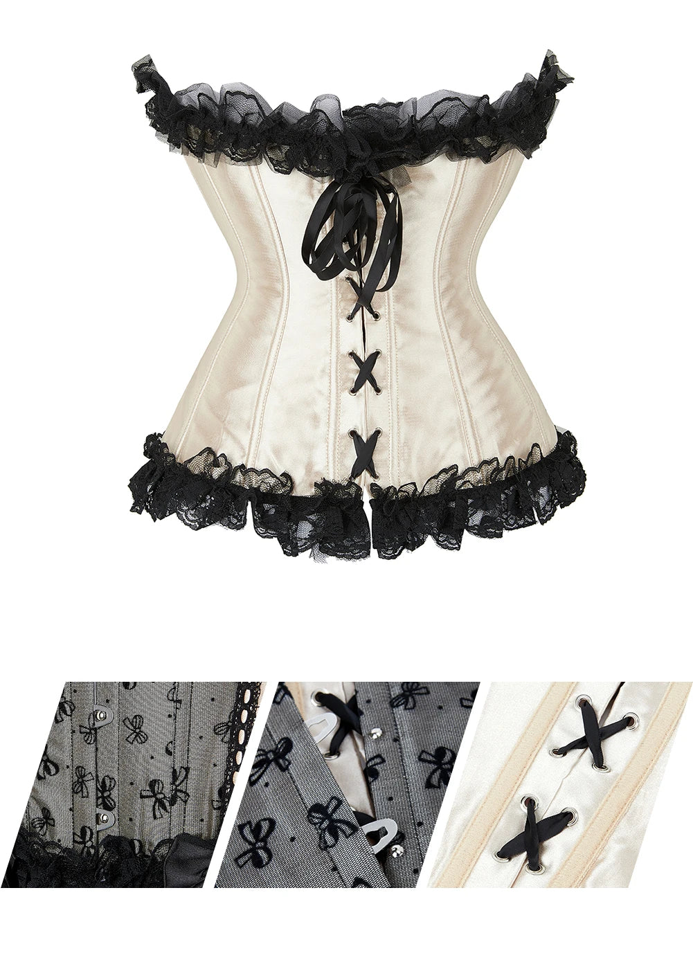 Lace-up floral corset top worn styled outfit