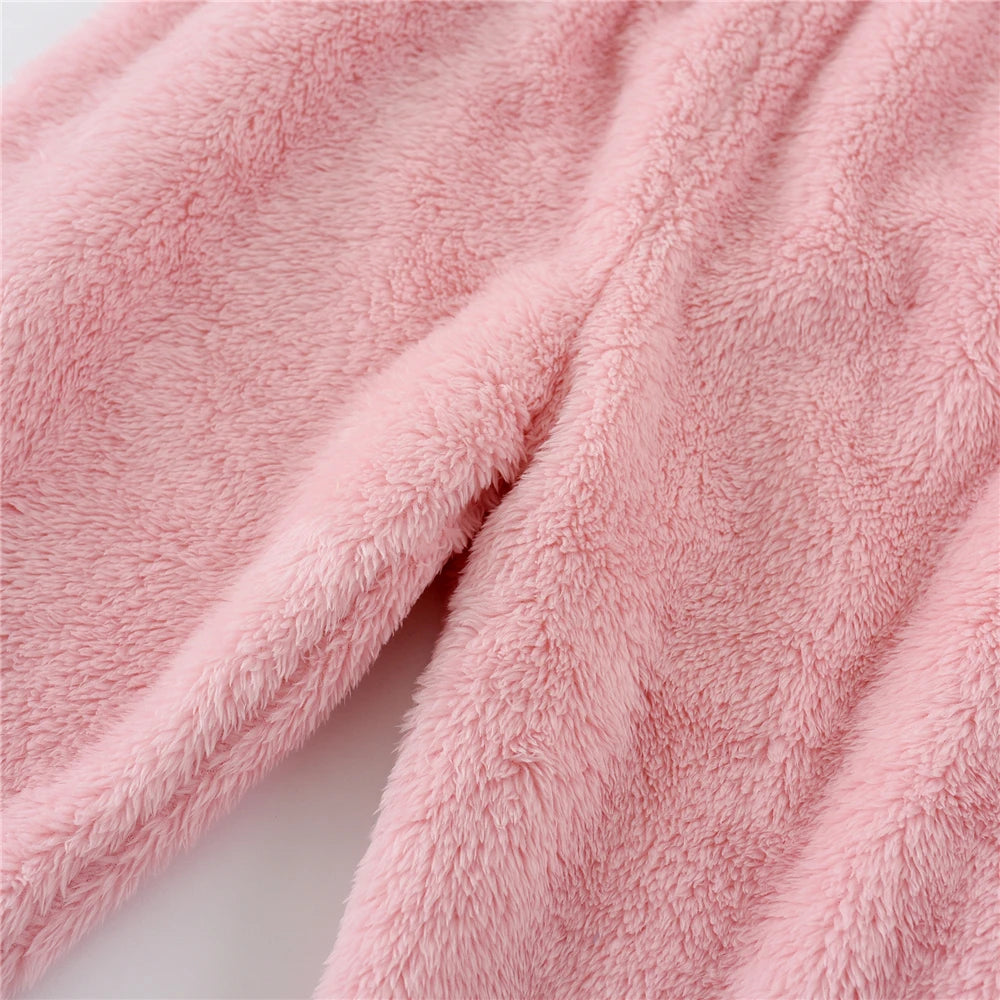 Unisex plush coral fleece pajama pants worn loungewear