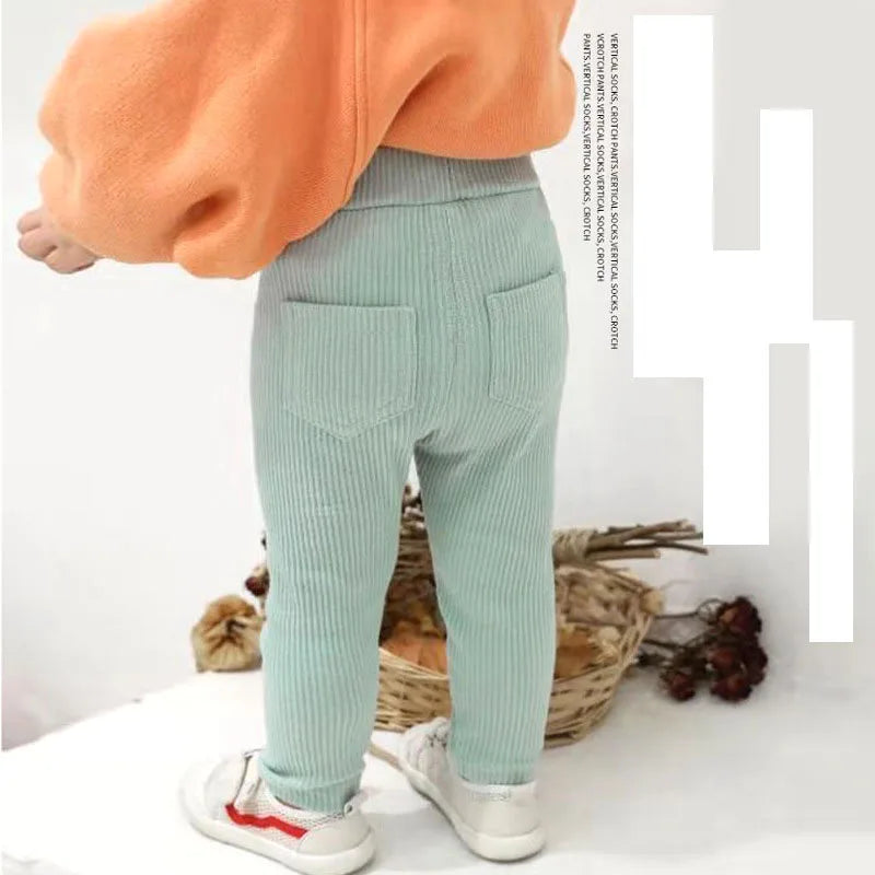 Kids cotton leggings khaki color option