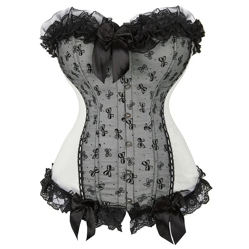 Lace-up floral corset top worn styled outfit