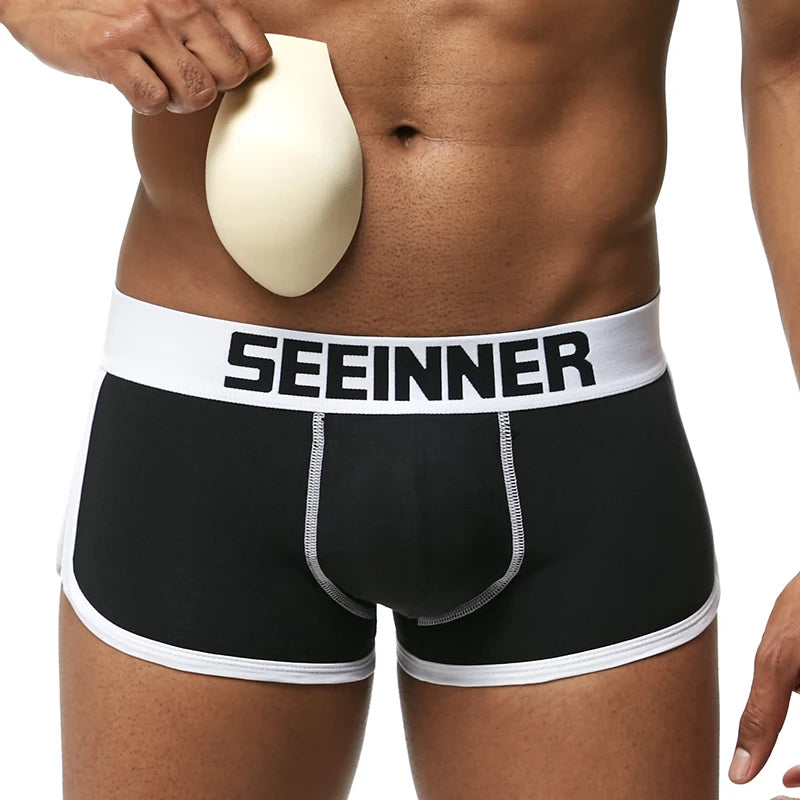 Men's padded boxer shorts with removable butt-enhancing pads | Sānvivá