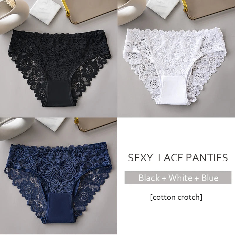 Women's floral lace briefs worn model