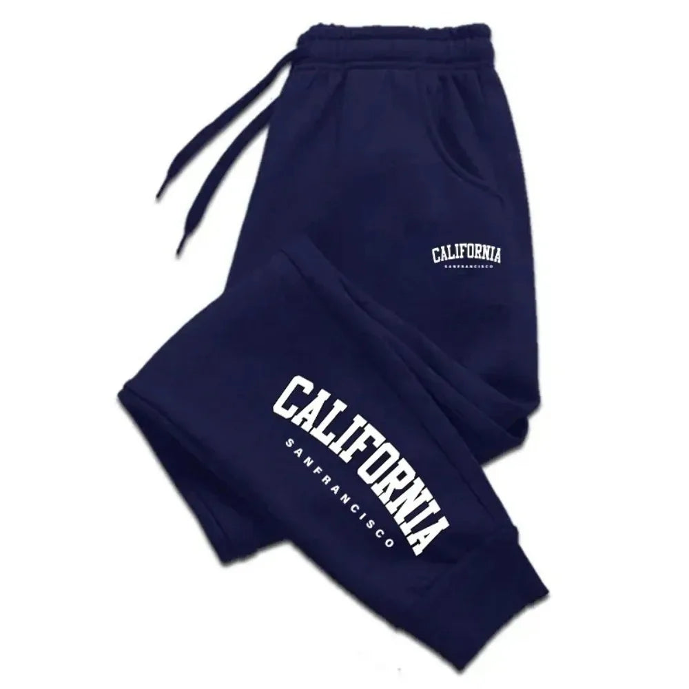 Men's casual versatile sweatpants front view black