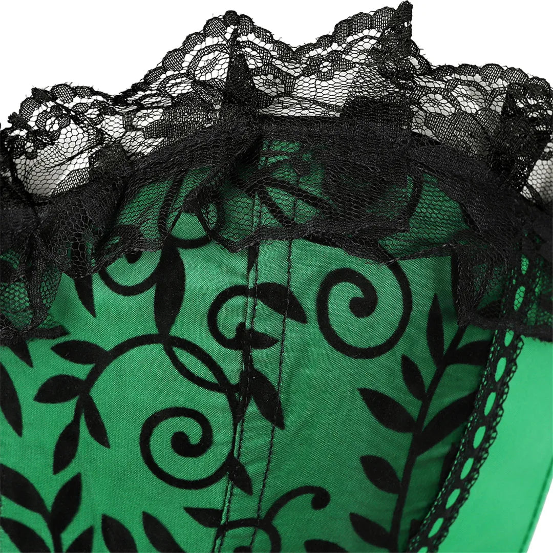Lace-up floral corset top worn styled outfit