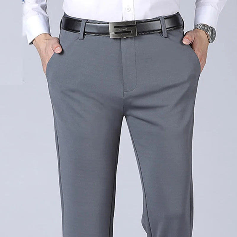 Business Casual Pants – Men's Elastic Waist Dress Trousers