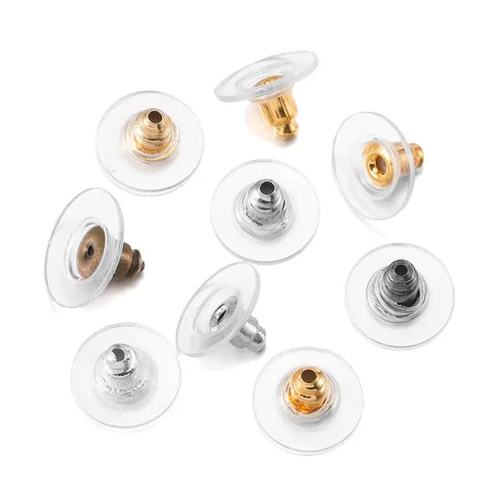 Rubber earring backs attached to earring post