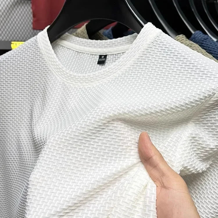 Bamboo ice silk tee front view white